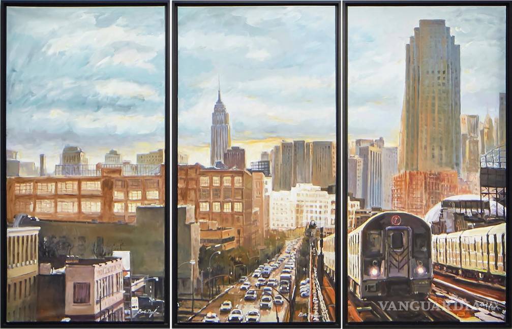 $!“Subway Cityscape Triptych” (”Tríptico del paisaje urbano del metro”) de Bob Dylan. EFE/Bob Dylan