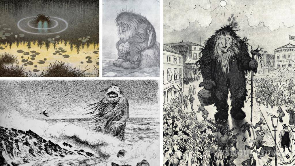 $!Ilustraciones de una serie de 'trolls'. Autor: Theodor Kittelsen.
