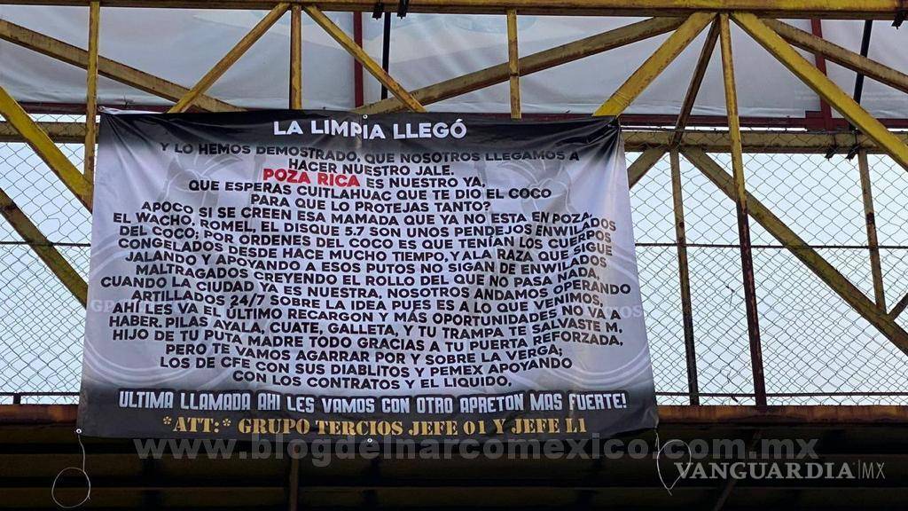 $!Dejan un cuerpo desmembrado con mensaje para Cuitláhuac García cerca de Poza Rica