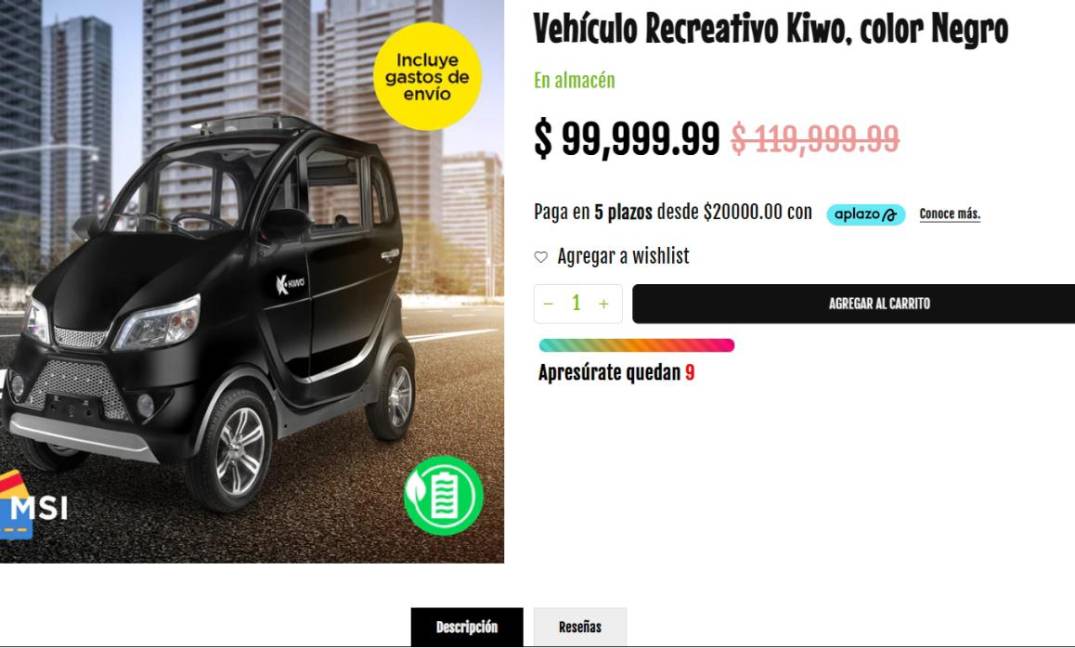 $!La cadena de tiendas Waldo’s pone a la venta automóvil totalmente eléctrico en México. Este es su precio.