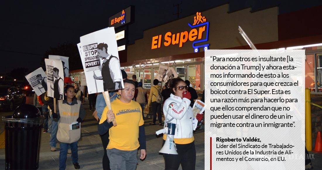 $!Trabajadores mexicanos en EU piden castigar a El Super y a Chedraui por dar dinero a Trump