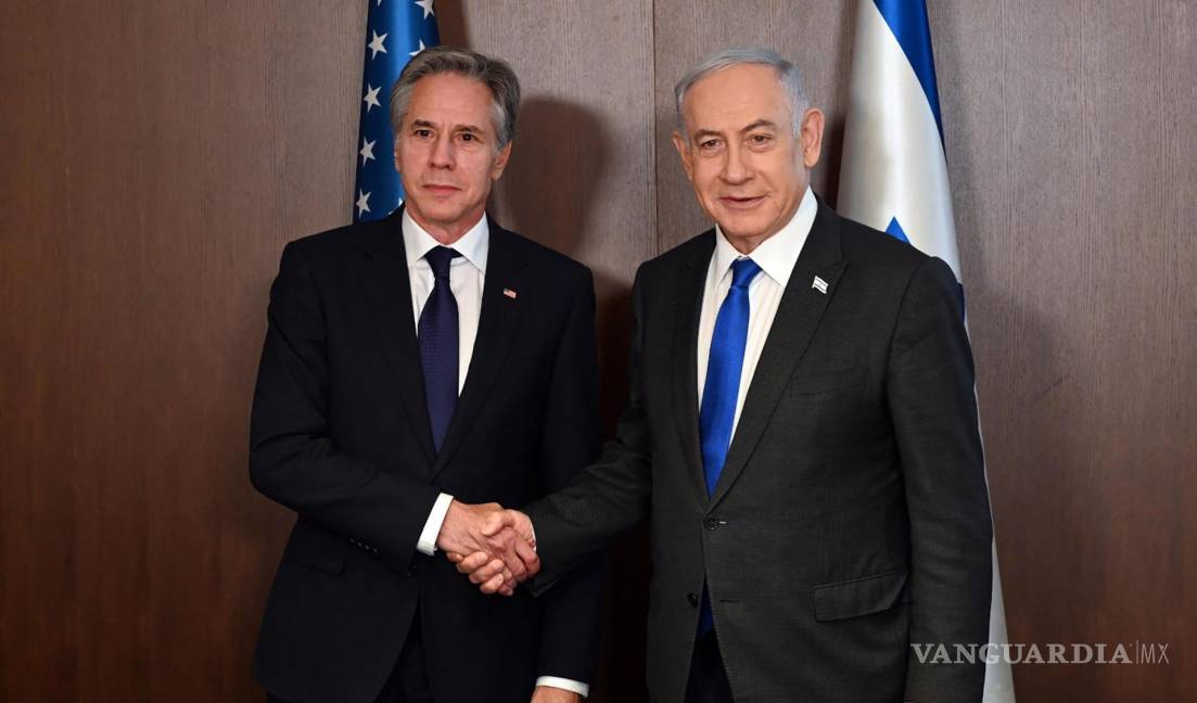 $!El primer ministro israelí, Benjamin Netanyahu en una reunión con el secretario de Estado estadounidense, Antony Blinken en Jerusalén.