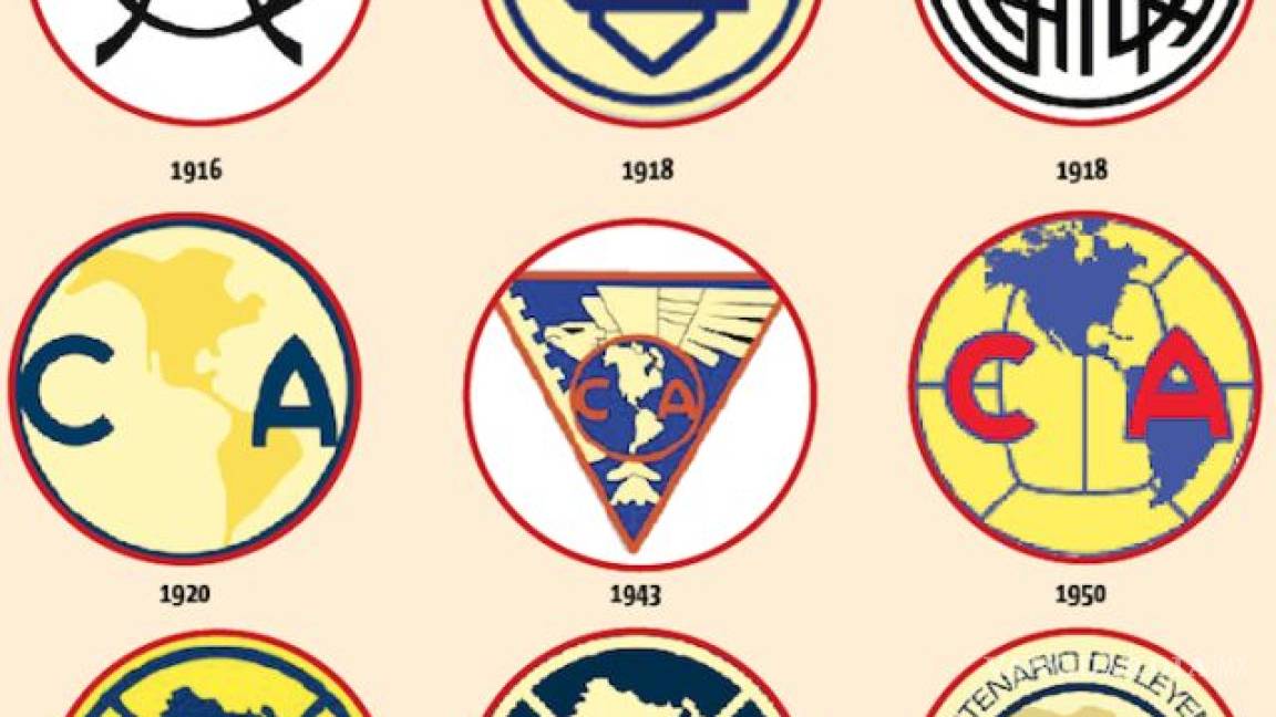 Estos son los 9 escudos del América en 100 años