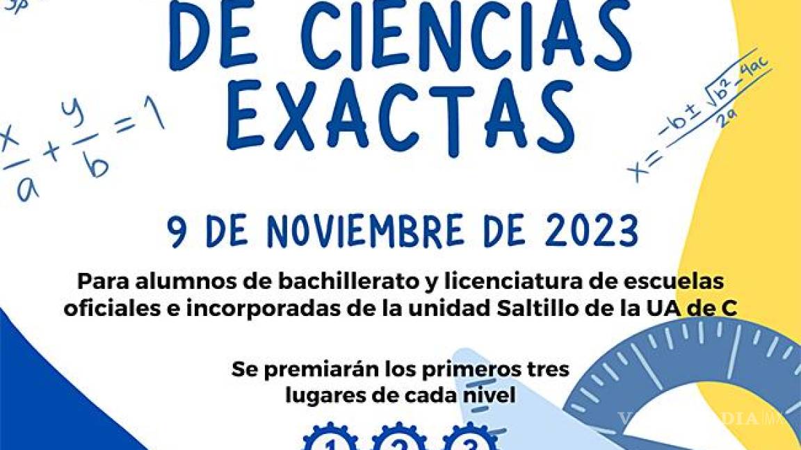 Convoca Universidad Autónoma de Coahuila a Concurso de Ciencias Exactas