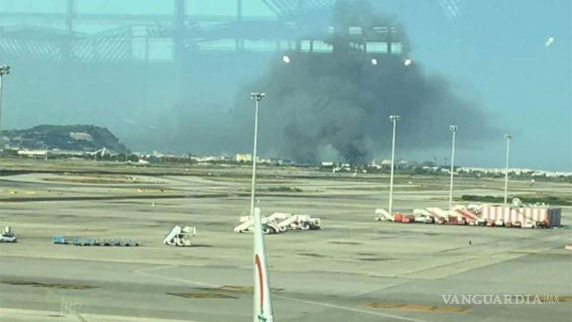 Reportan incendio cerca del aeropuerto Barcelona-El Prat