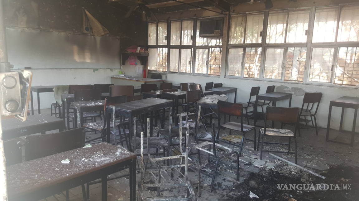 $!Evalúan daños en escuela incendiada de Monclova