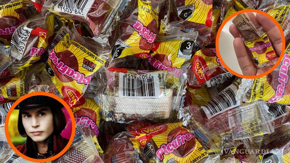 ¿Willy Wonka? Esconde ramosarizpense ‘picafresa ganadora’ con 500 pesos entre dulces de Halloween