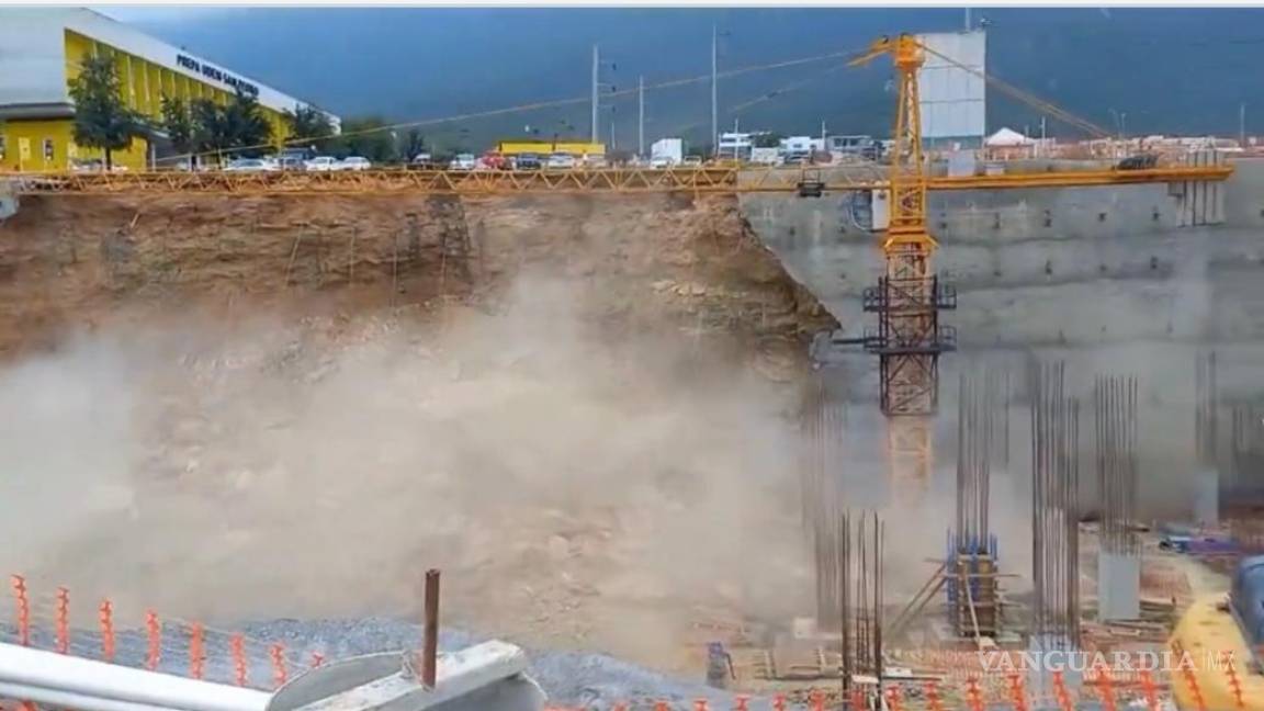 Captan derrumbe en obras de construcción para hospital de Nuevo León