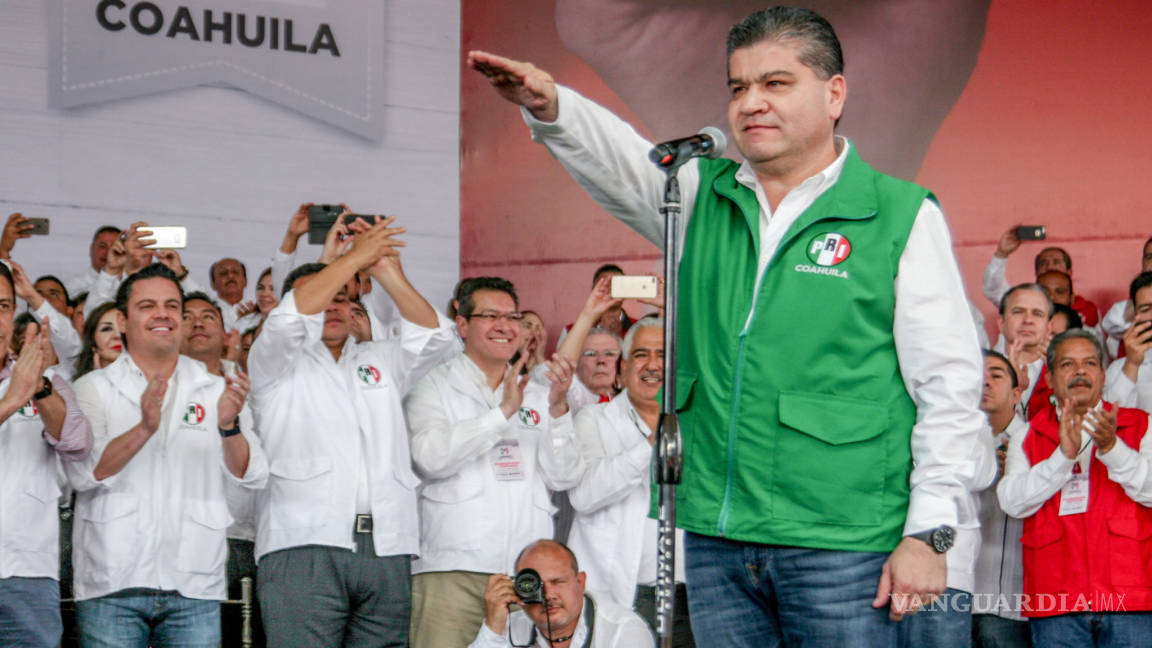 Toma protesta como candidato a gobernador por el PRI, Miguel Ángel Riquelme