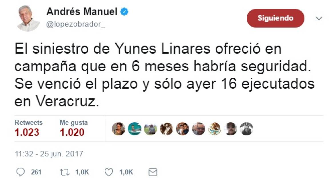 AMLO critica actuación de Yunes tras ataque en Veracruz