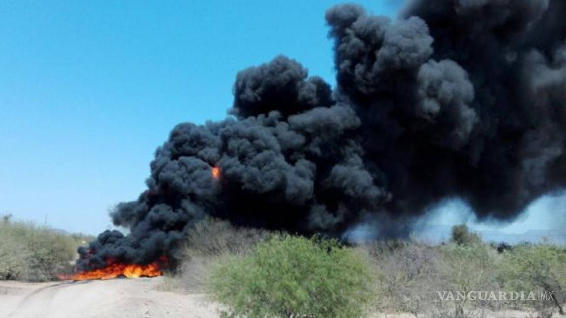 Arde oleoducto de Pemex tras estallido en Sonora