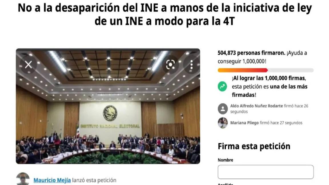 Más de medio millón firman petición contra la ‘desaparición del INE’