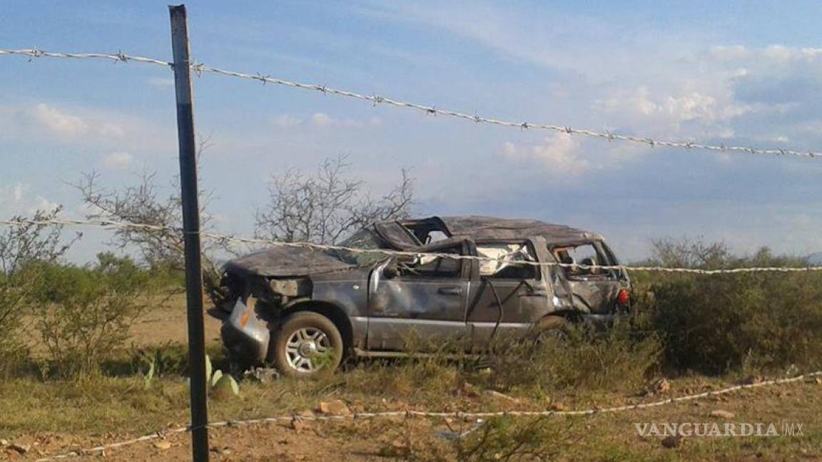 Se registra volcadura en Coahuila; hay un muerto y seis lesionados