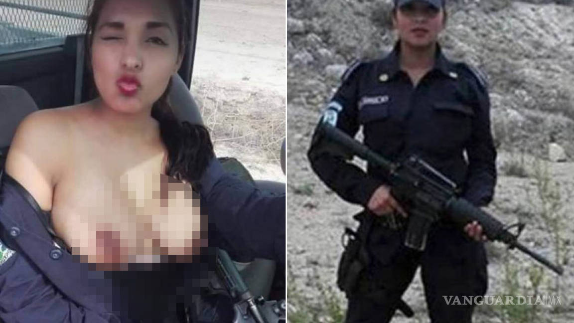 Policía de Nuevo León posa en topless en patrulla y con uniforme; es suspendida