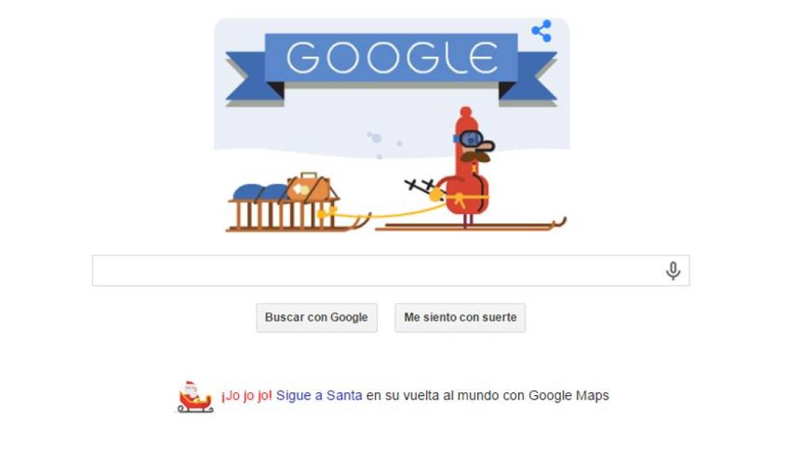 Más felices fiestas desea doodle de Google