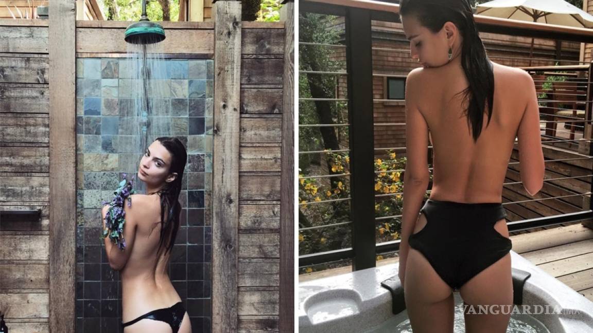 Emily Ratajkowski posa en la ducha en Instagram