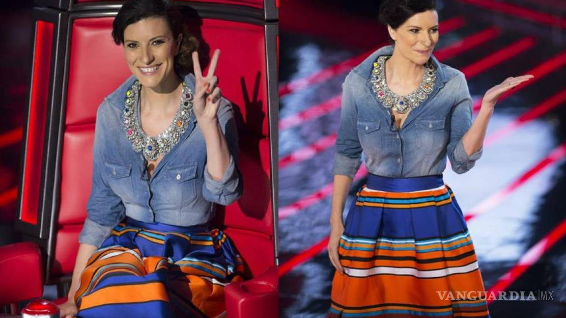 Laura Pausini bromea sobre su falda