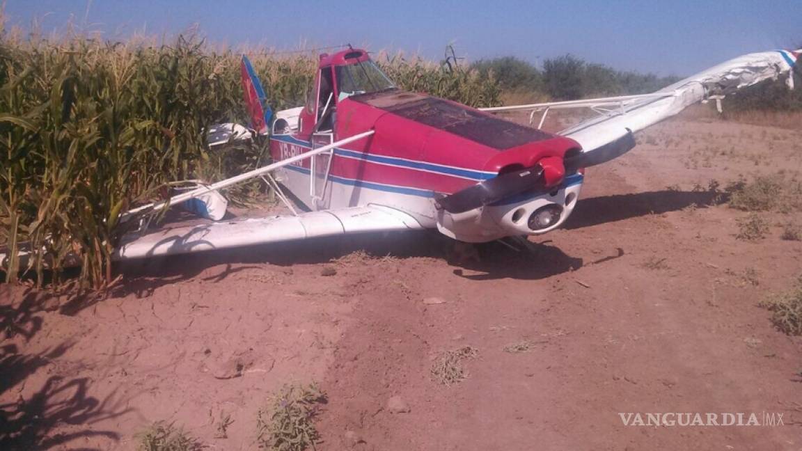 Se desploma avioneta fumigadora en San Pedro; piloto sale ileso