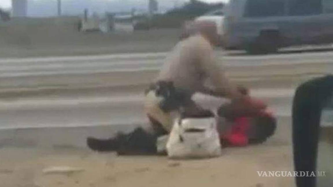 Indigna video de policía de California golpeando a mujer