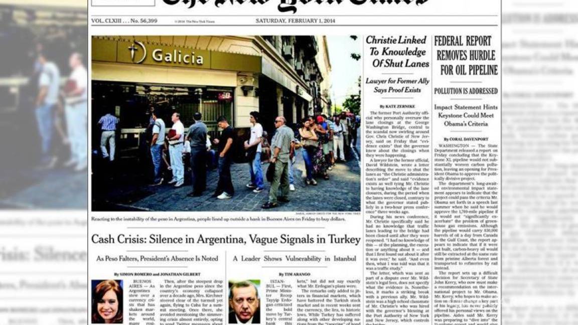 Argentina volvió a la portada del New York Times