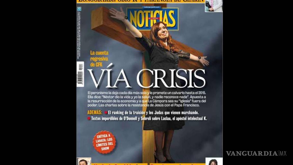 Causa polémica crucifixión de Cristina Fernández en revista
