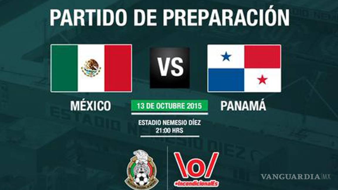 Amistoso entre México y Panamá se jugará en el Nemesio Díez