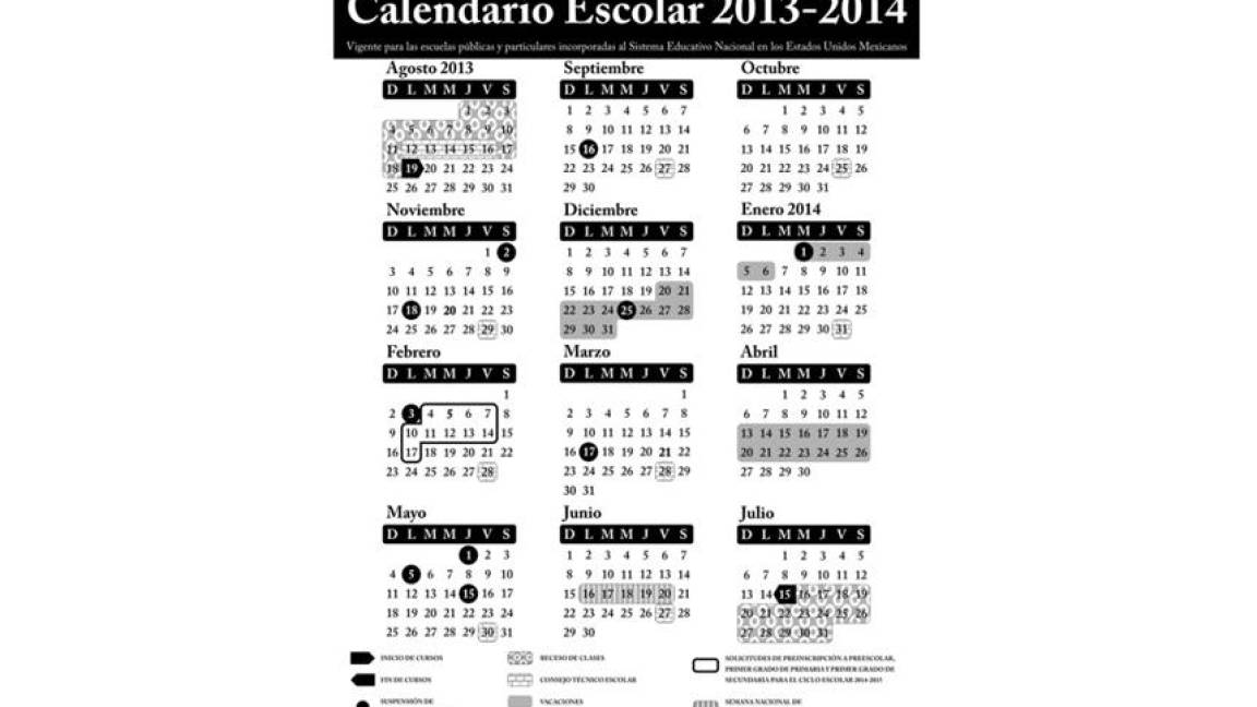 SEP da a conocer el calendario escolar 2013-2014