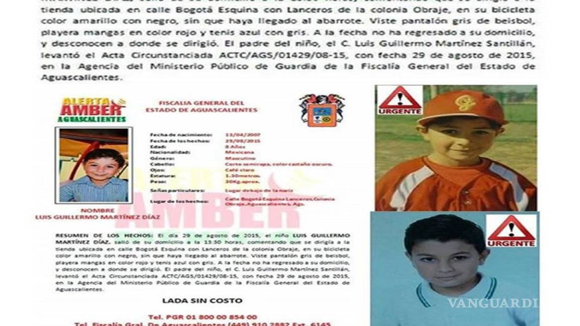 Buscan a niño de 8 años desaparecido en Aguascalientes