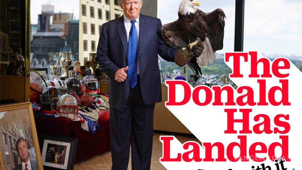 Trump posa con águila calva para la revista Time