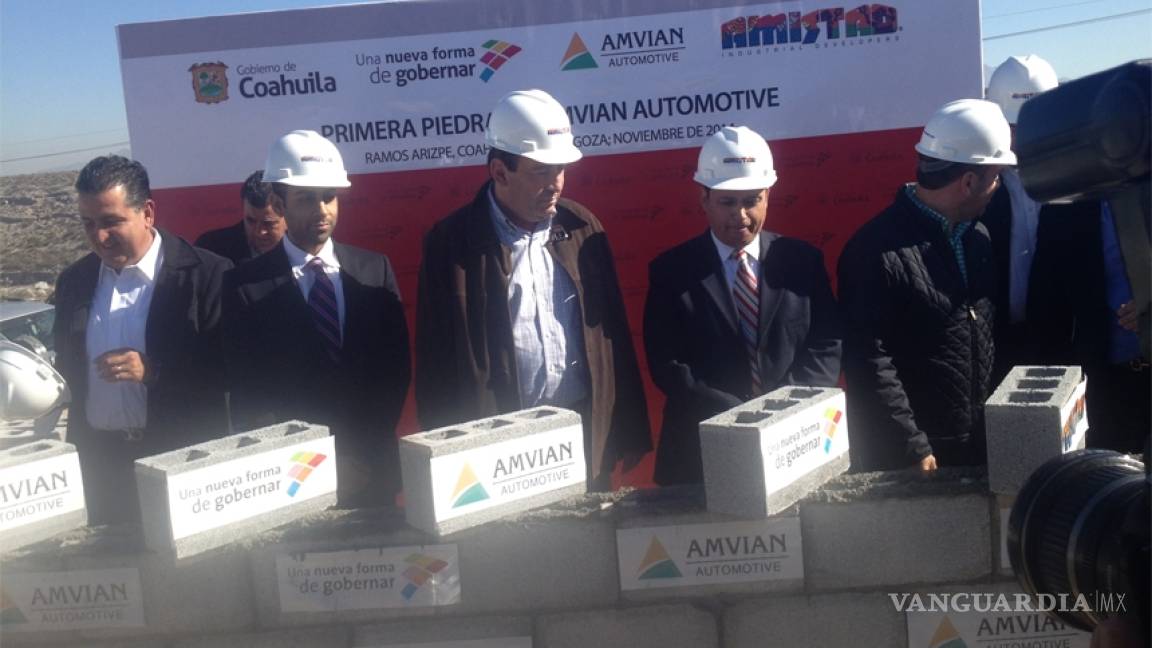 Colocan primera piedra de la planta Amvian Automotive en Ramos Arizpe