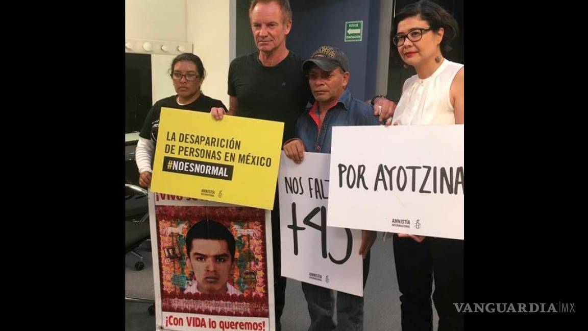 Sting se reúne con padres de los 43 de Ayotzinapa en Ciudad de México