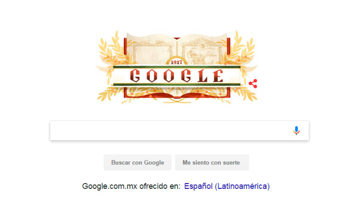 Google también conmemora centenario de la Constitución mexicana