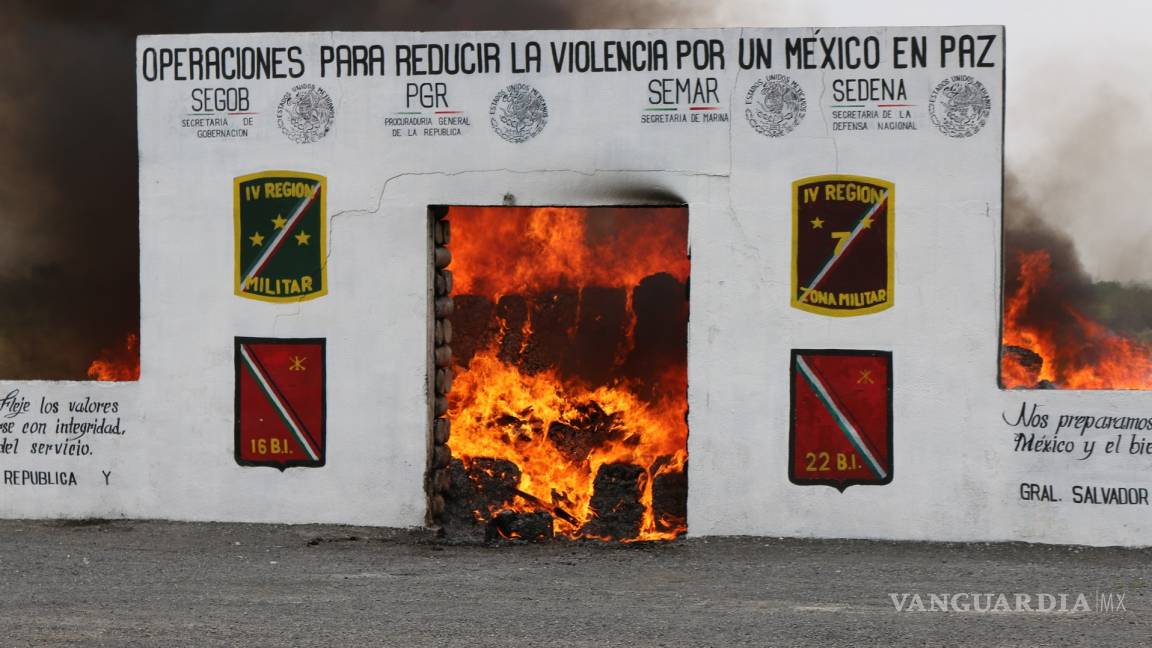 Incineran más de cuatro toneladas de droga en Nuevo León