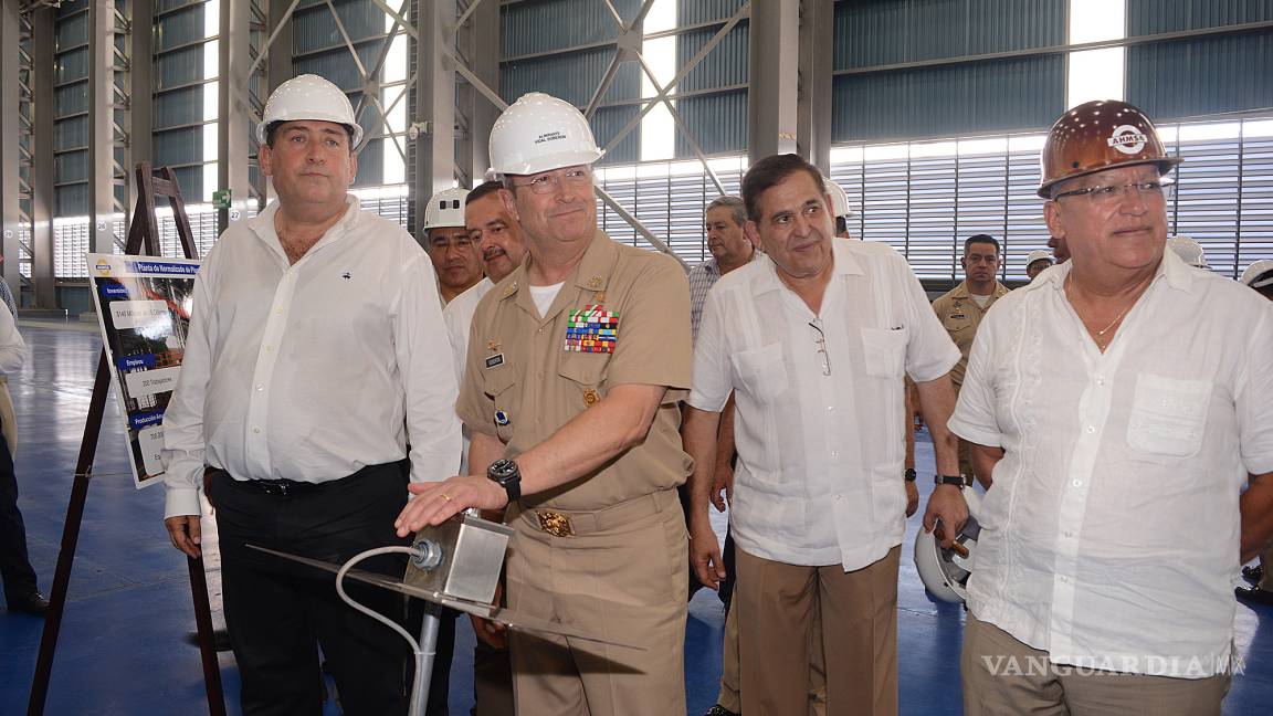 Secretario de Marina inaugura Planta de Normalizado de Placa en AHMSA
