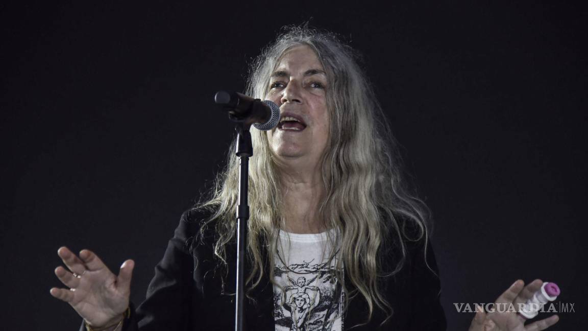 $!Imagen del 7 de septiembre de 2018 de a cantante y poetisa Patti Smith en su eparticipación en el “Hay Festival Imagina el Mundo” en Querétaro.