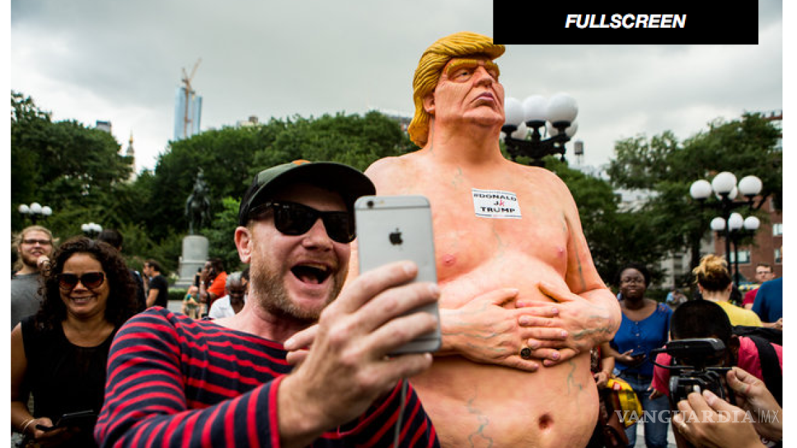 Aparecen en Nueva York estatuas de Donald Trump desnudo