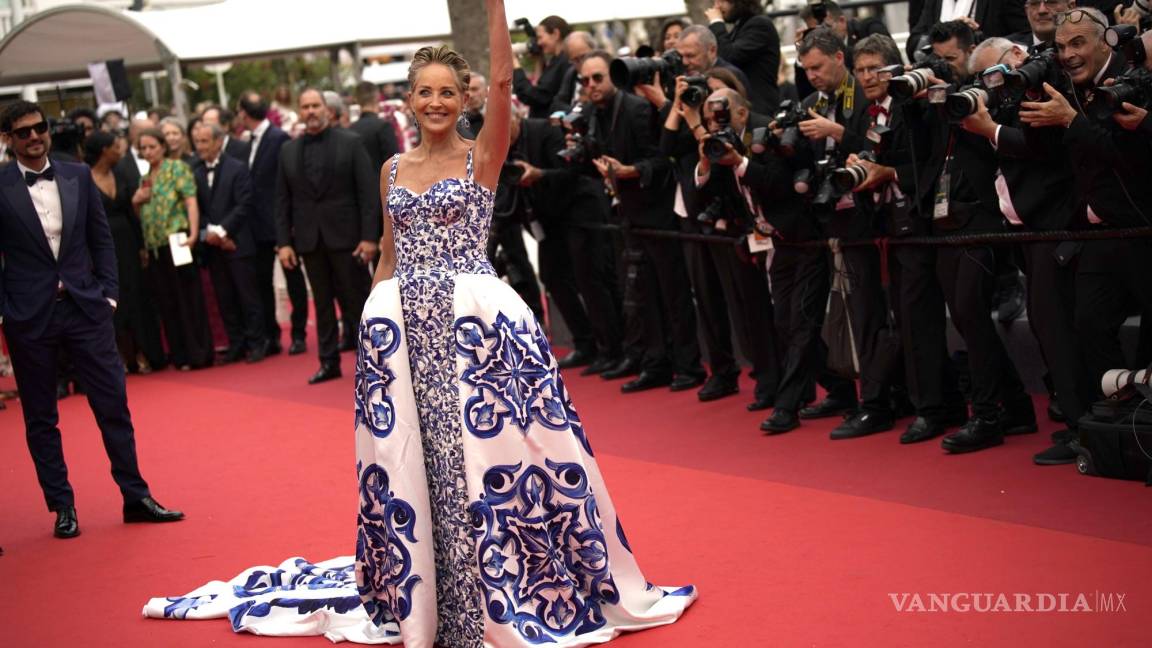 Mira cómo Sharon Stone asombra en la alfombra roja de Cannes, fotografías