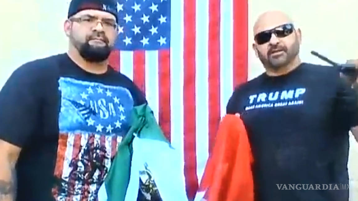 Mexicoamericanos queman bandera mexicana como apoyo a Trump (VIDEO)