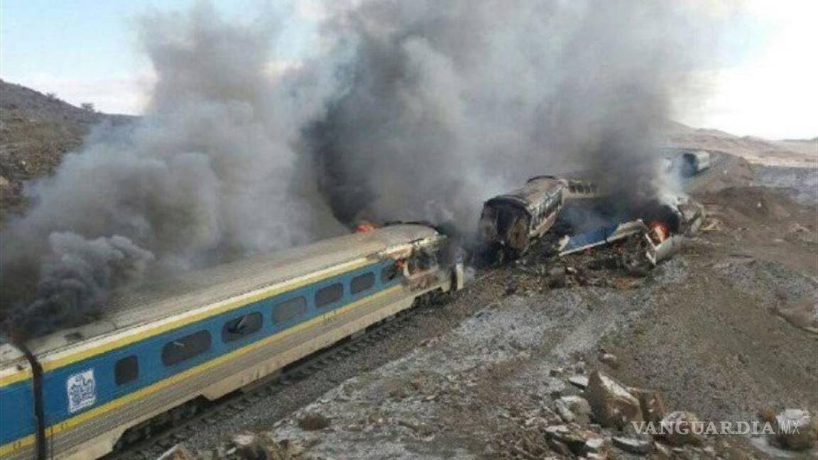 Choque de trenes deja 40 muertos en Irán