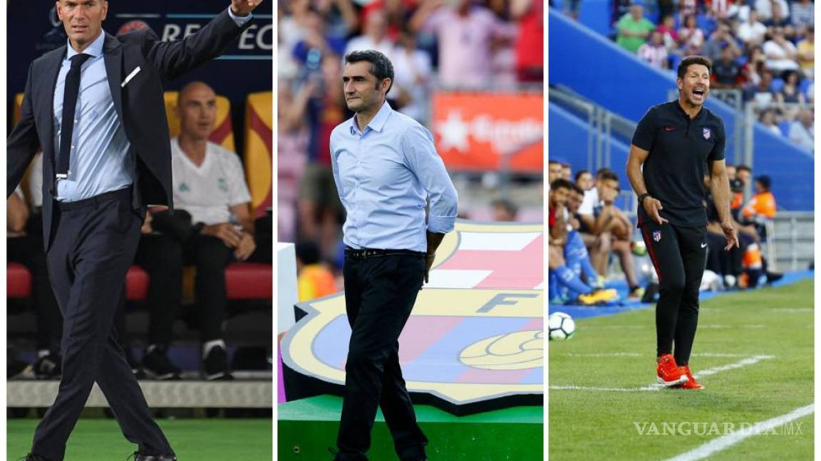 Zidane, Valverde y Simeone, tres filosofías para tres banquillos