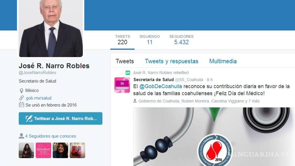 Ex rector Robles de la UNAM se estrena en Twitter: @JoseNarroR
