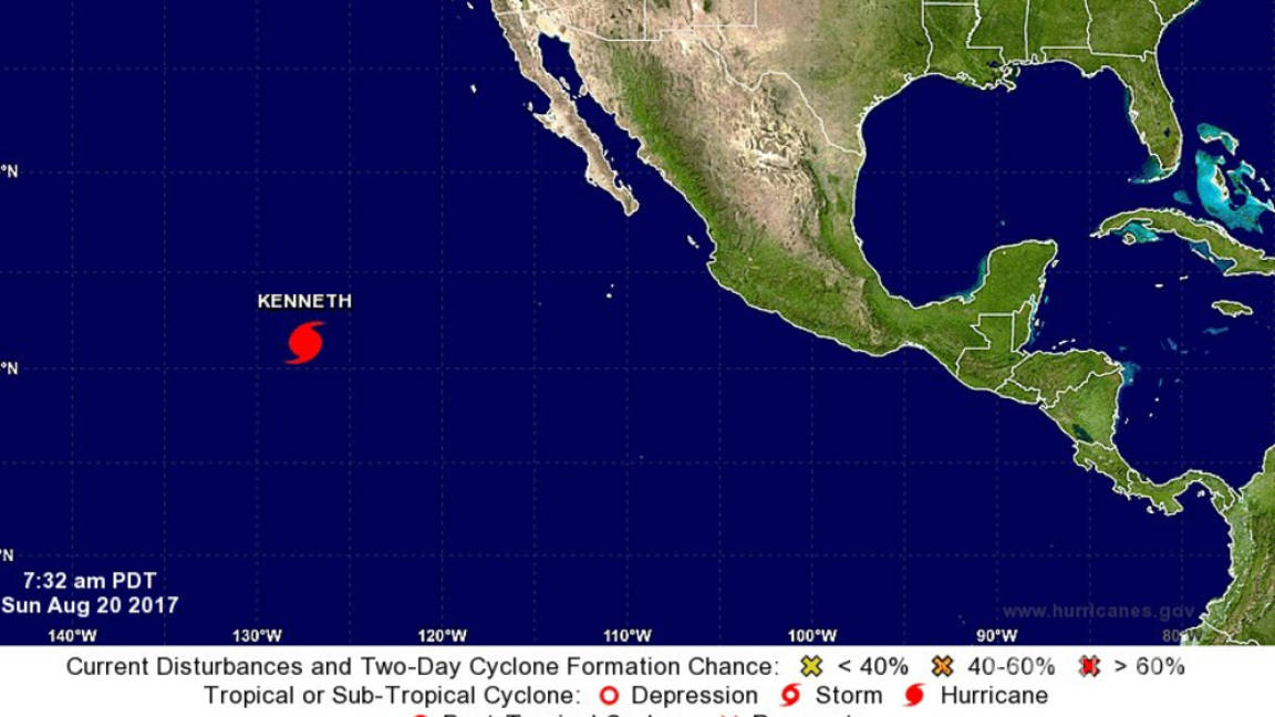 Se forma huracán Kenneth frente a Pacífico mexicano