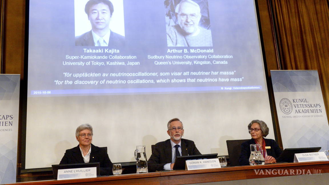Nobel de Física premia estudio sobre los neutrinos