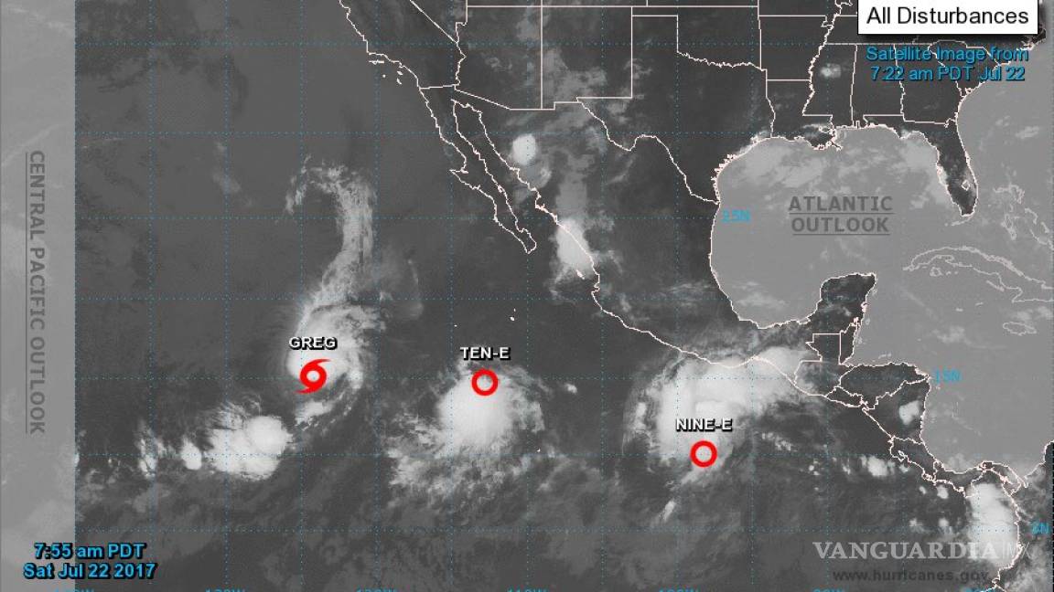 Se forma la depresión tropical 10-E en el Océano Pacífico