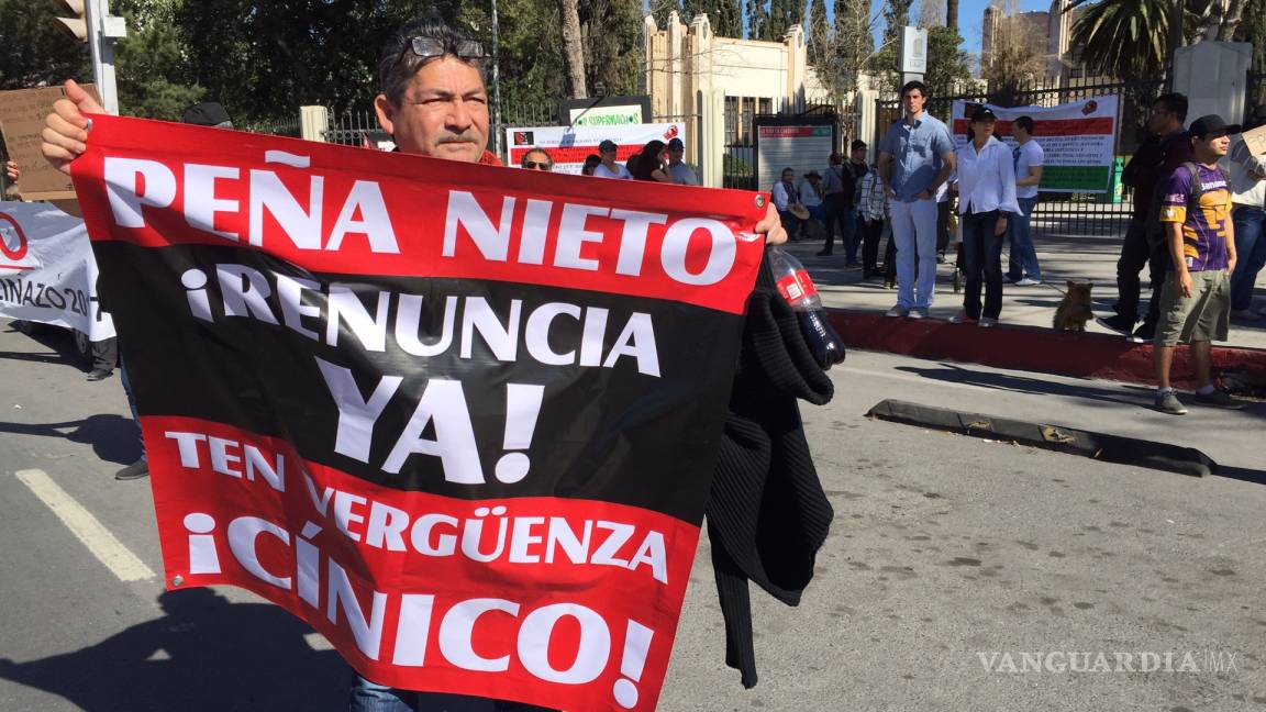 Realizan nueva manifestación en Saltillo contra Gasolinazo 2017