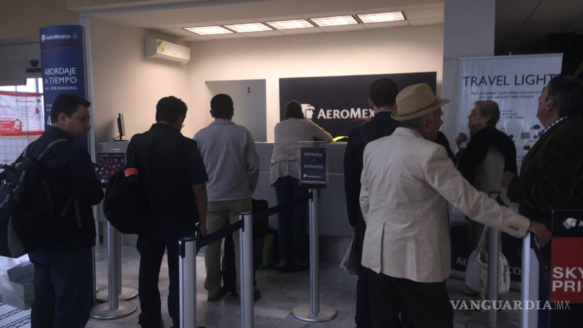 Por mal clima en el aeropuerto de Saltillo, Aeroméxico desvía vuelo a Monterrey