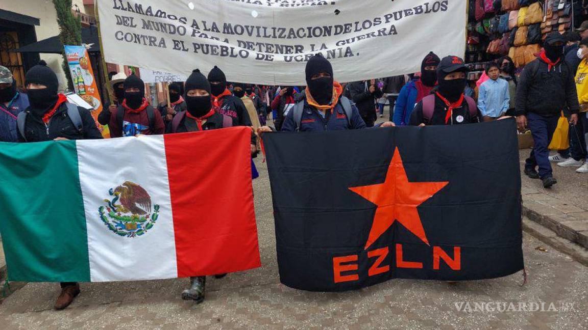 EZLN protesta contra invasión a Ucrania en Chiapas