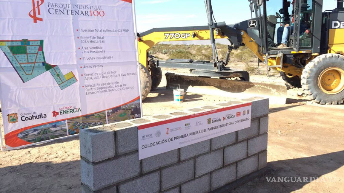 Colocan primera piedra del parque industrial Centenario de Torreón
