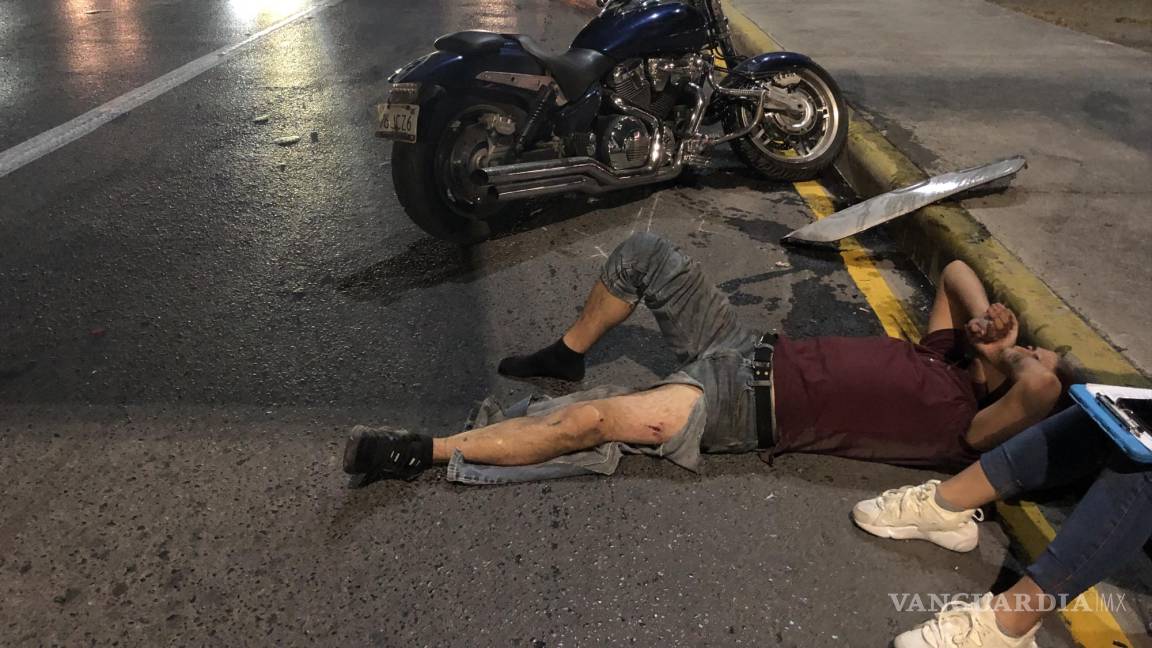 Motociclista termina lesionado en accidente, en Saltillo