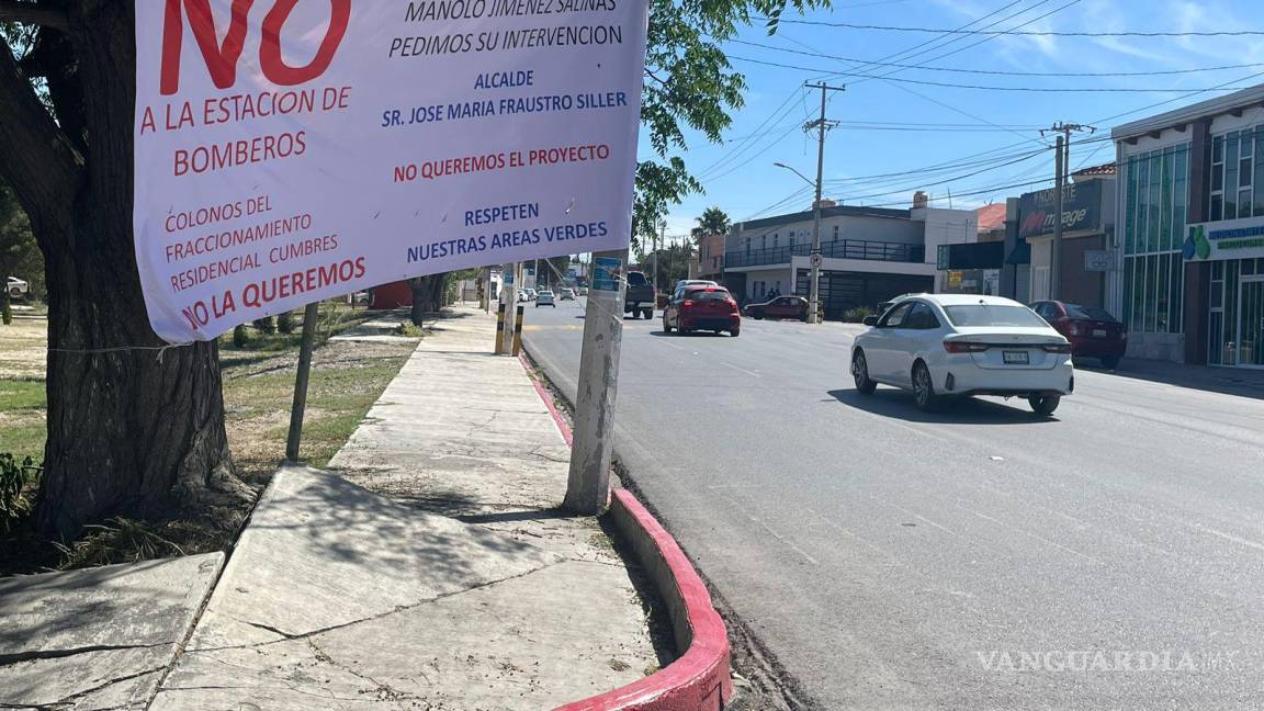 Saltillo: protestan vecinos por instalación de estación de bomberos